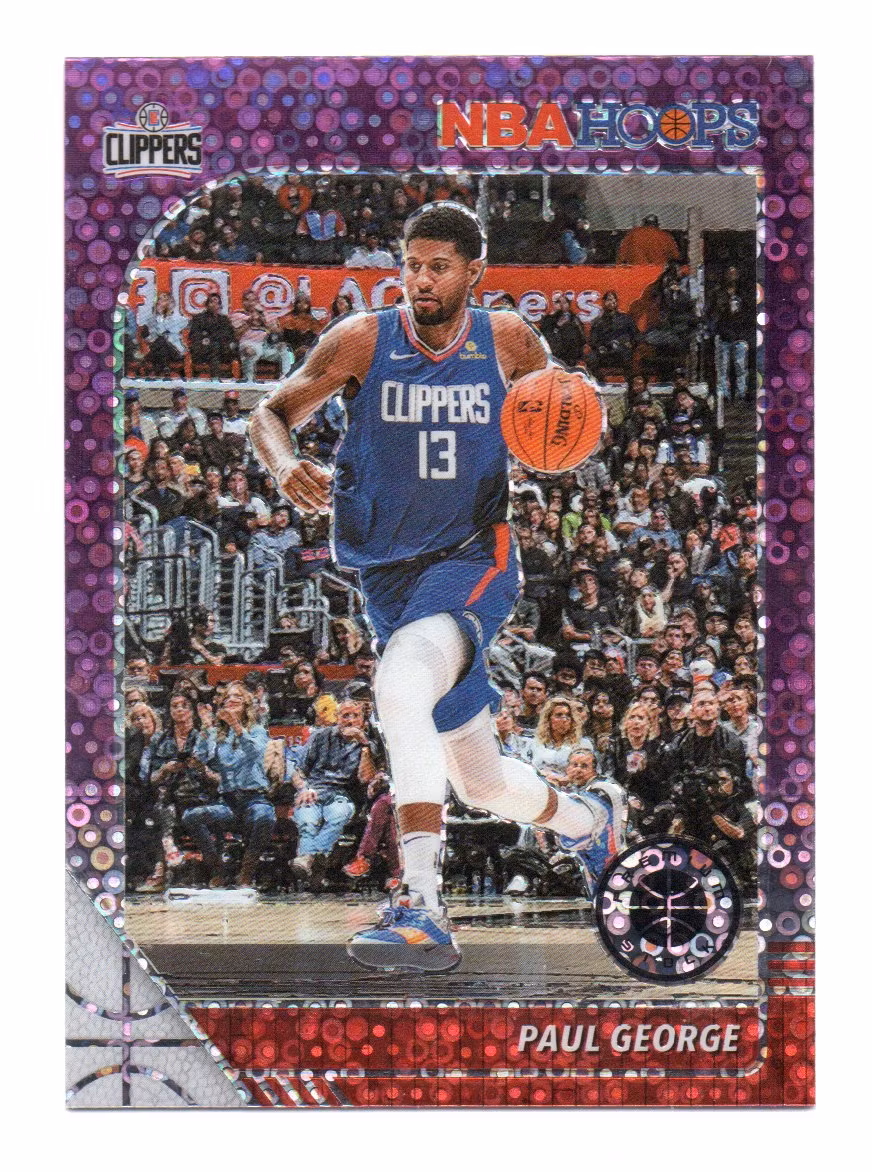 2019-20 Hoops Premium Stock Prizms Purple Disco #132 Paul George (25-X309-NBACLIPPERS)