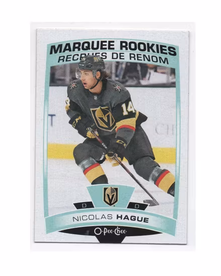 2019-20 O-Pee-Chee #619 Nicolas Hague RC (10-X156-GOLDENKNIGHTS)