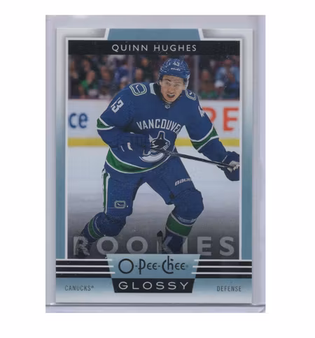2019-20 O-Pee-Chee Glossy Rookies #R10 Quinn Hughes (50-X118-CANUCKS)