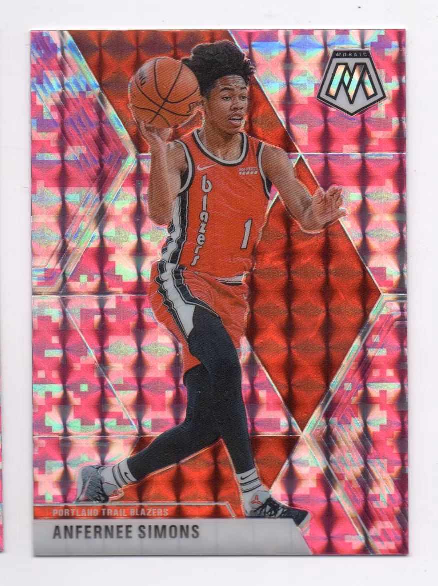 2019-20 Panini Mosaic Mosaic Pink Camo #65 Anfernee Simons (15-X319-NBATRAILBLAZERS)