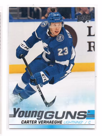 2019-20 Upper Deck #224 Carter Verhaeghe YG RC (100-X333-LIGHTNING)