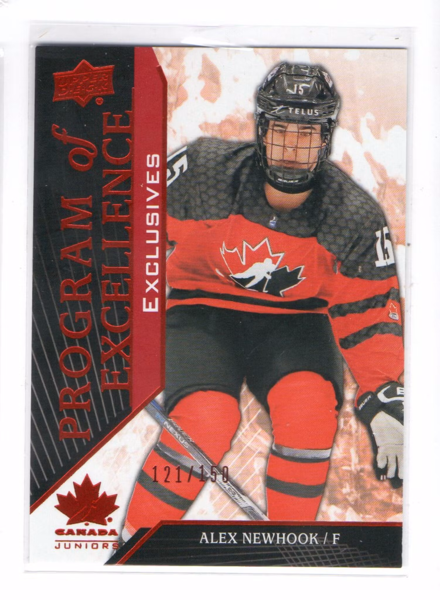 2019-20 Upper Deck Team Canada Juniors Exclusives #116 Alex Newhook POE (80-X331-CANADA+AVALANCHE)