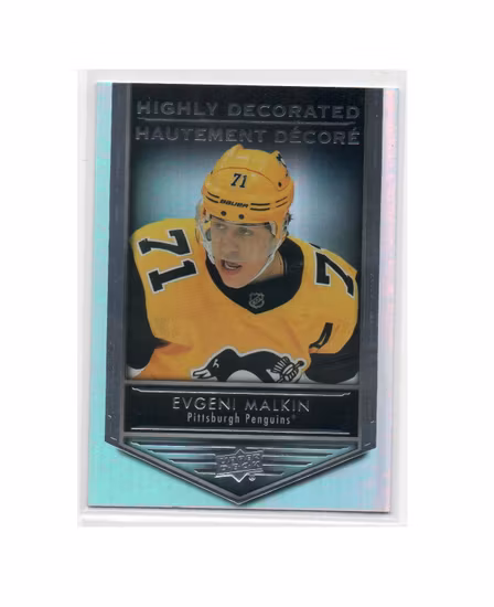 2019-20 Upper Deck Tim Hortons Highly Decorated #HD11 Evgeni Malkin (20-X52-PENGUINS)