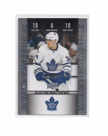 2019-20 Upper Deck Tim Hortons Historic Game Day Action #HGD10 Auston Matthews (40-X63-MAPLE LEAFS)