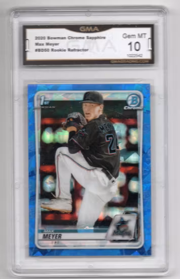 2020 Bowman Chrome Draft Sapphire #BD50 Max Meyer (500-SLABBED1-MLBMARLINS) (2)