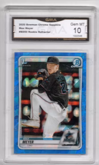 2020 Bowman Chrome Draft Sapphire #BD50 Max Meyer (500-SLABBED1-MLBMARLINS)