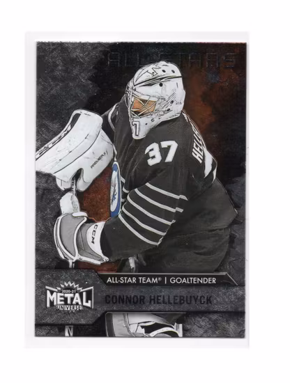 2020-21 Metal Universe #180 Connor Hellebuyck AS (10-24x2-NHLJETS)