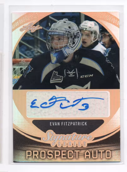 2015-16 Leaf Signature Series Prospects Autographs #SPEF1 Evan Fitzpatrick (50-X335-BLUES)