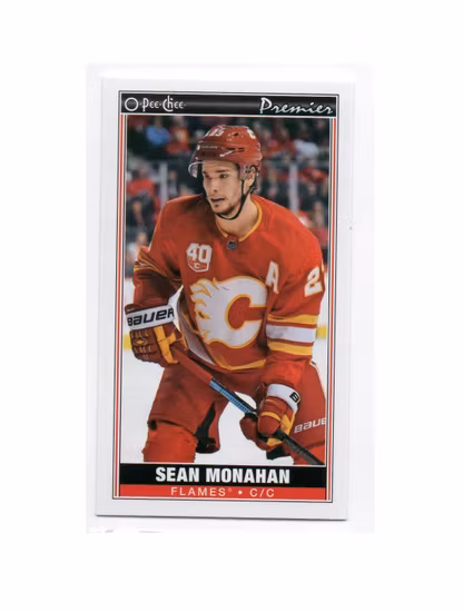 2020-21 O-Pee-Chee OPC Premier Tallboys #P22 Sean Monahan (10-X211-FLAMES)