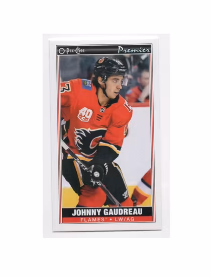 2020-21 O-Pee-Chee OPC Premier Tallboys #P27 Johnny Gaudreau (12-X158-FLAMES)