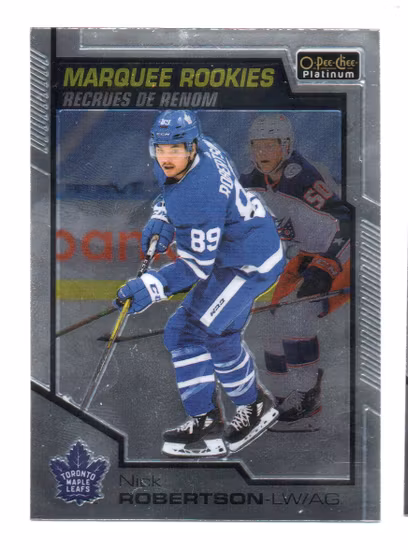 2020-21 O-Pee-Chee Platinum #153 Nick Robertson RC (20-X306-MAPLE LEAFS)