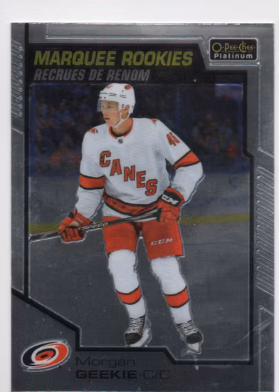 2020-21 O-Pee-Chee Platinum #165 Morgan Geekie RC (12-X304-HURRICANES)