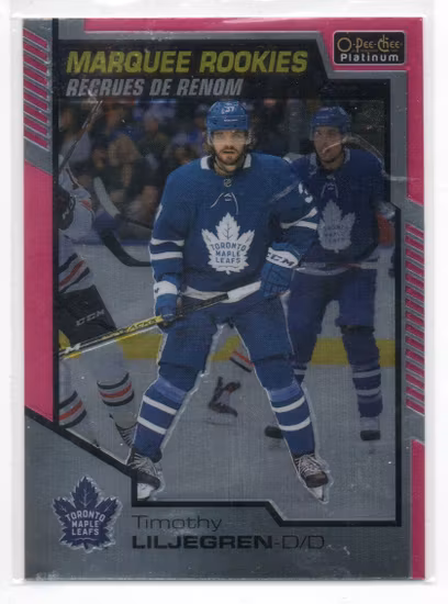 2020-21 O-Pee-Chee Platinum Matte Pink #162 Timothy Liljegren (20-X323-MAPLE LEAFS)