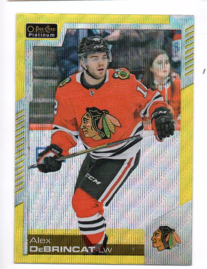 2020-21 O-Pee-Chee Platinum Neon Yellow Surge #120 Alex DeBrincat (20-X302-BLACKHAWKS)