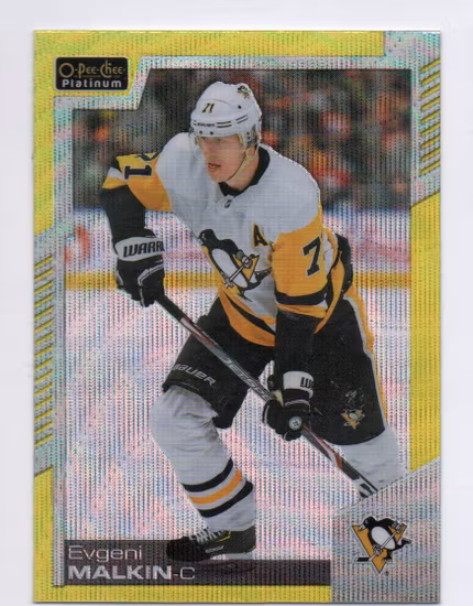 2020-21 O-Pee-Chee Platinum Neon Yellow Surge #141 Evgeni Malkin (20-X305-PENGUINS)