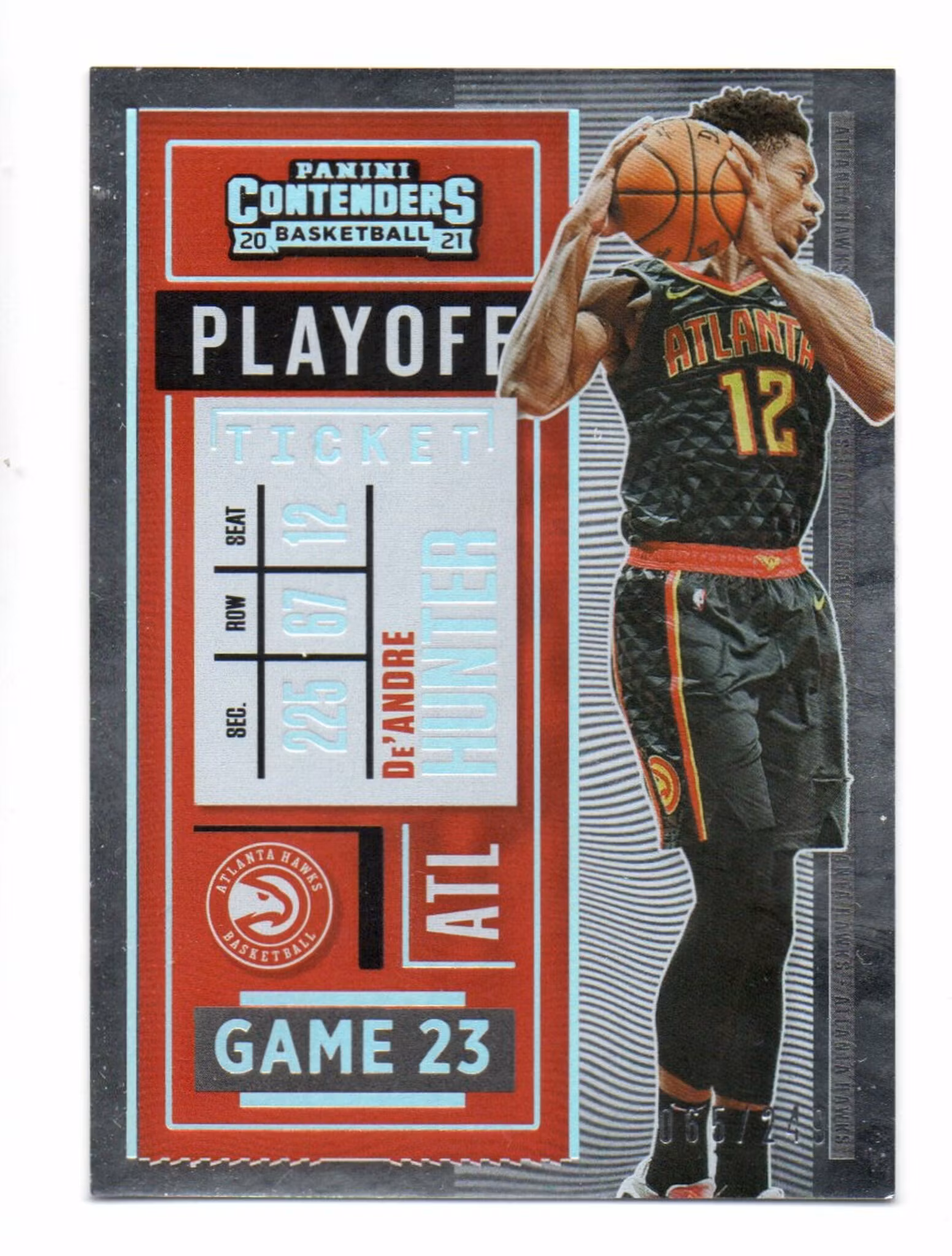 2020-21 Panini Contenders Playoff Ticket #24 De'Andre Hunter (30-X318-NBAHAWKS)