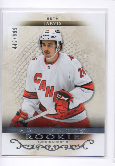 2021-22 Artifacts #RED186 Seth Jarvis RC (150-X44-HURRICANES)