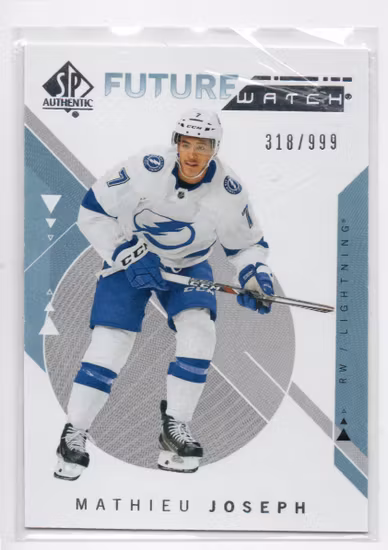 2018-19 SP Authentic #209A Mathieu Joseph FW RC (50-X338-LIGHTNING)