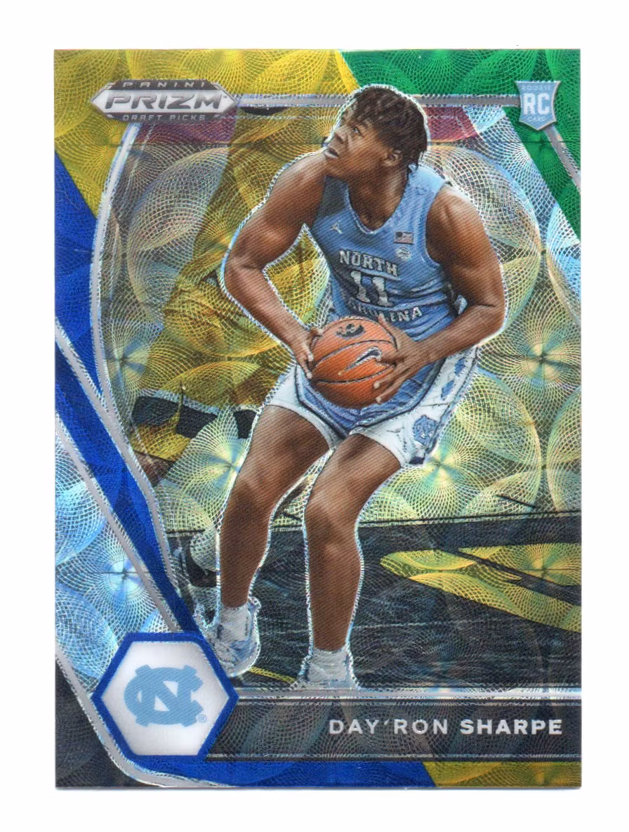 2021-22 Panini Prizm Draft Picks Prizms Choice Blue Yellow and Green #25 Day'Ron Sharpe (15-X337-NBANETS)