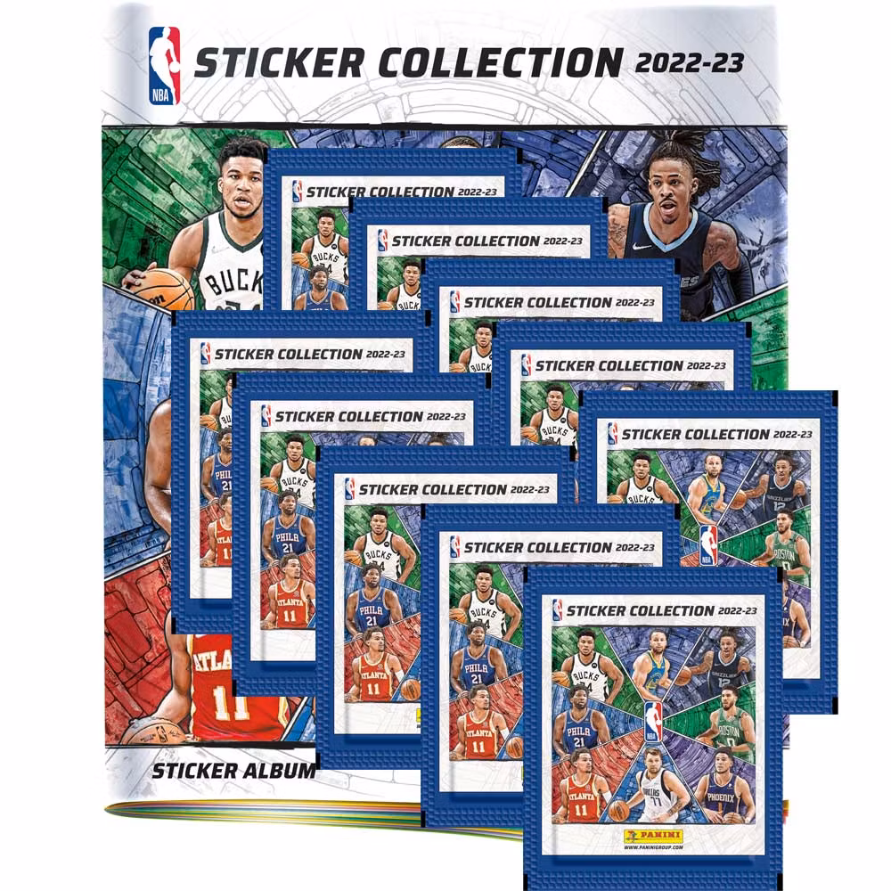 2022-23 Panini NBA Basketball Sticker Collection (Startpaket = 10st Paket + Album)