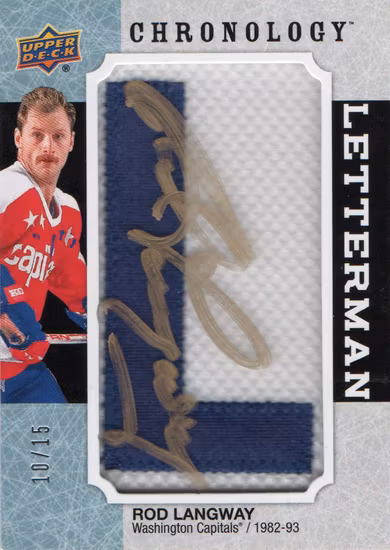 2018-19 Chronology Letterman Patches #LWARL Rod Langway AU (300-X195-CAPITALS)