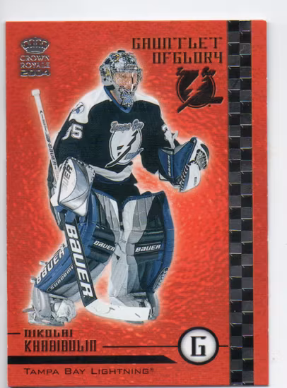 2003-04 Crown Royale Gauntlet of Glory #18 Nikolai Khabibulin (15-X346-LIGHTNING)