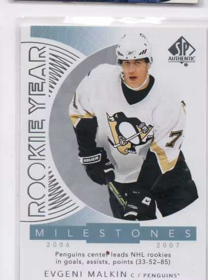 2017-18 SP Authentic Rookie Year Milestones #RYMEM Evgeni Malkin (12-X345-PENGUINS)