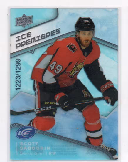 2019-20 Upper Deck Ice #54 Scott Sabourin RC (25-X347-SENATORS)