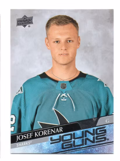 2020-21 Upper Deck #715 Josef Korenar YG RC (25-X343-SHARKS)