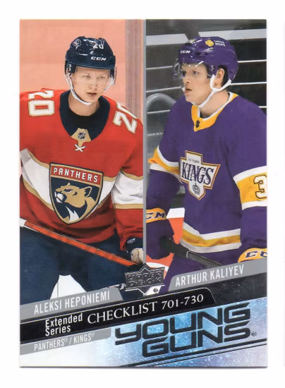 2020-21 Upper Deck #730 Aleksi Heponiemi Arthur Kaliyev YG CL (40-X349-NHLPANTHERS+NHLKINGS)