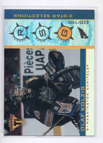 2000-01 Titanium Three-Star Selections #10 Olaf Kolzig (15-X352-CAPITALS)