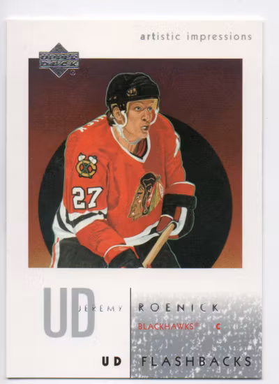 2002-03 UD Artistic Impressions Flashbacks #UD10 Jeremy Roenick (10-X352-BLACKHAWKS)