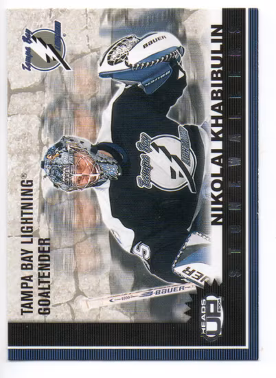 2003-04 Pacific Heads Up Stonewallers #10 Nikolai Khabibulin (10-X352-LIGHTNING) (2)