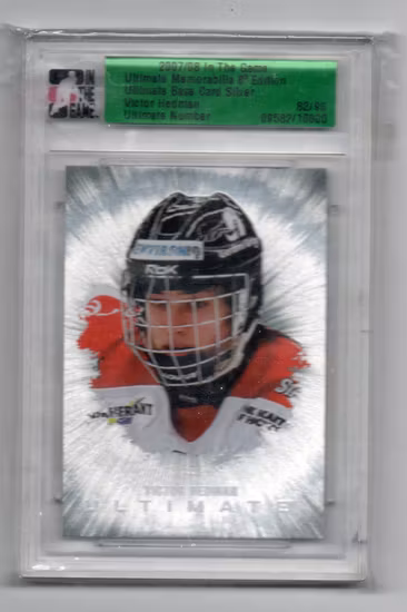 2007-08 ITG Ultimate Memorabilia #96 Victor Hedman (150-SLABBED2-LIGHTNING+MODO)