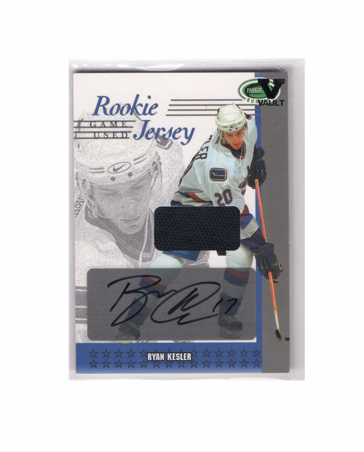 2003-04 Parkhurst Rookie Rookie Jerseys Autographs Gold #RJ47 Ryan Kesler (250-X81-CANUCKS)