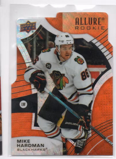 2021-22 Upper Deck Allure Orange Slice #111 Mike Hardman (40-7x5-BLACKHAWKS)