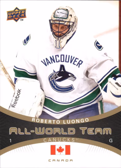 2010-11 Upper Deck All World Team #AW5 Roberto Luongo (20-80x9-CANUCKS)