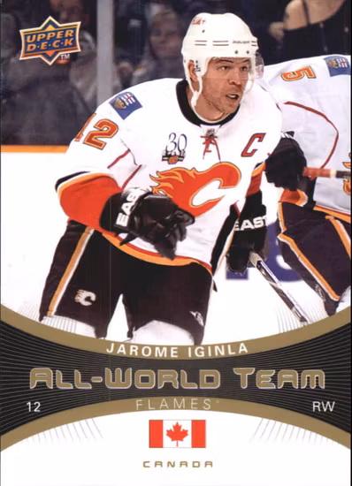 2010-11 Upper Deck All World Team #AW9 Jarome Iginla (15-80x8-FLAMES)