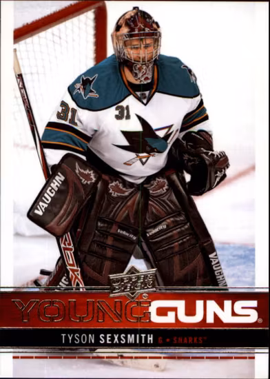 2012-13 Upper Deck #243 Tyson Sexsmith YG RC (15-55x5-SHARKS) (2)
