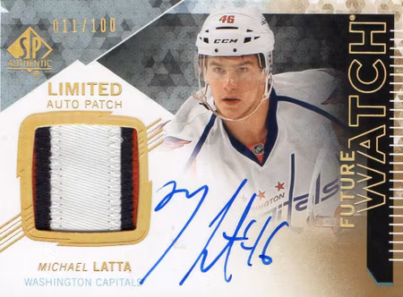 2013-14 SP Authentic Limited #306 Michael Latta JSY AU (400-SHOWCASE-CAPITALS)