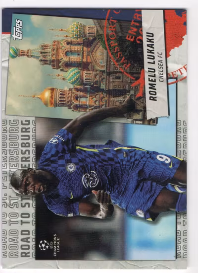 2021-22 Topps UEFA Champions League Road to St. Petersburg #RSP19 Romelu Lukaku (10-68x3-SOCCERCHELSEA)