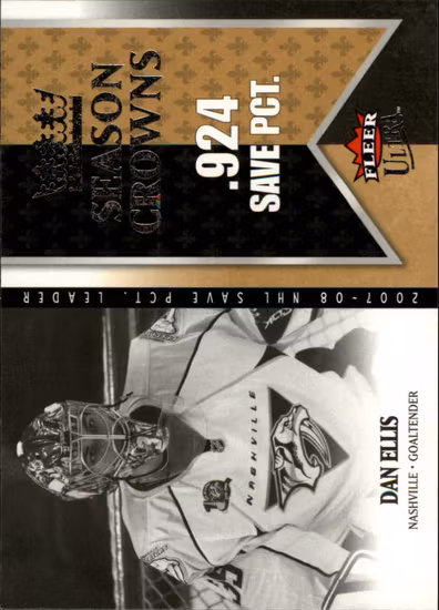 2008-09 Ultra Season Crowns #SC5 Dan Ellis (10-112x4-PREDATORS) (2)
