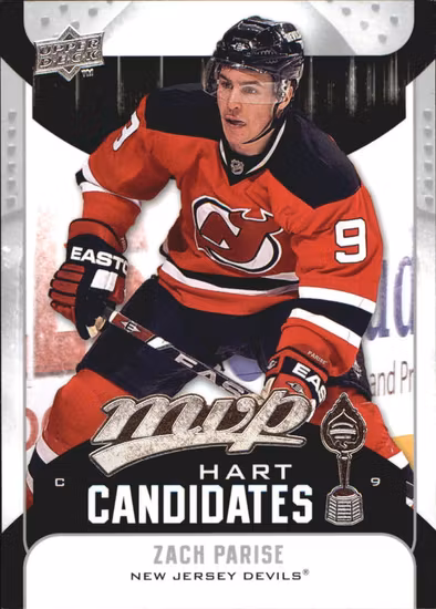 2009-10 Upper Deck MVP Hart Candidates #HC3 Zach Parise (10-94x7-DEVILS)