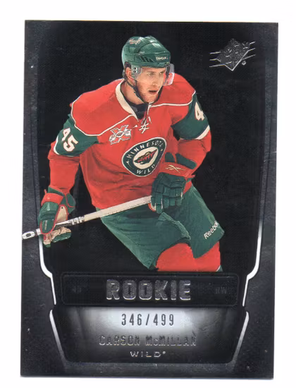 2011-12 SPx #133 Carson McMillan RC (25-165x6-NHLWILD)