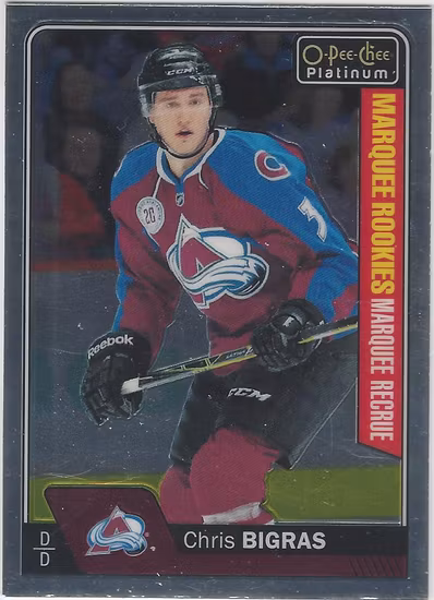 2016-17 O-Pee-Chee Platinum #157 Chris Bigras RC (10-203x3-AVALANCHE)