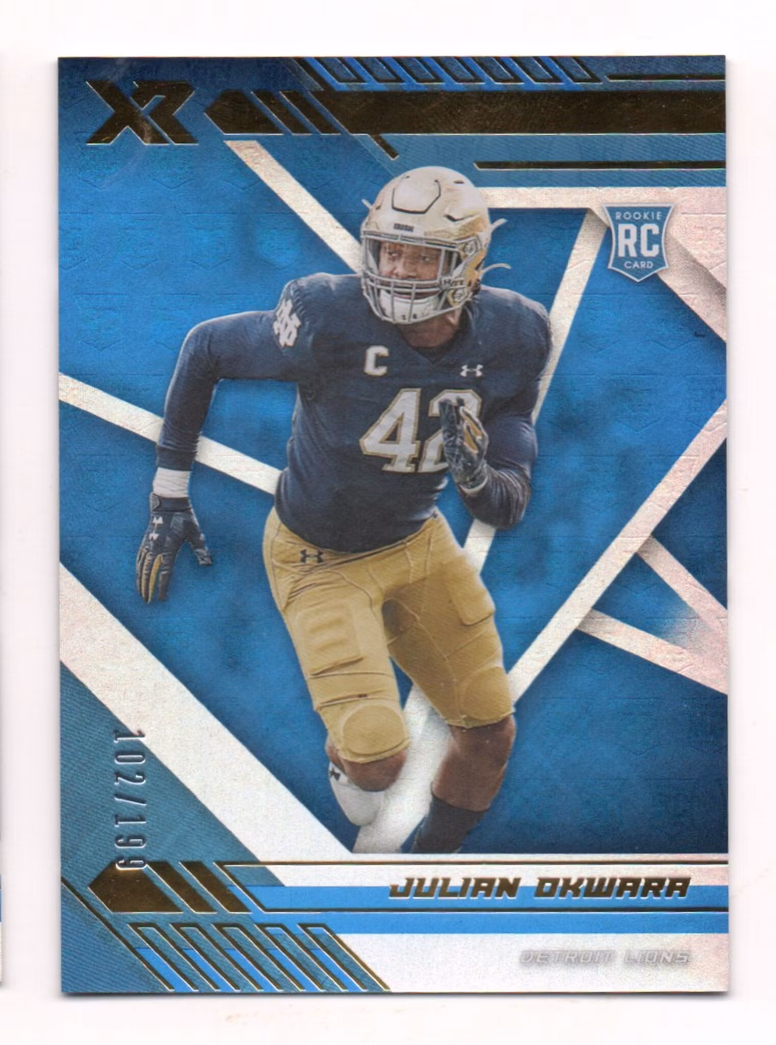 2020 Panini XR Blue #197 Julian Okwara (25-230x1-NFLLIONS)