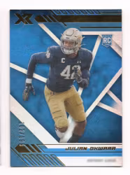 2020 Panini XR Blue #197 Julian Okwara (25-230x1-NFLLIONS)