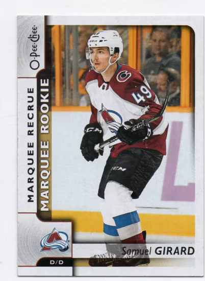 2017-18 O-Pee-Chee #629 Samuel Girard RC (12-299x3-AVALANCHE)