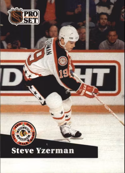 1991-92 Pro Set French #281 Steve Yzerman AS (5-308x8-REDWINGS) (2)