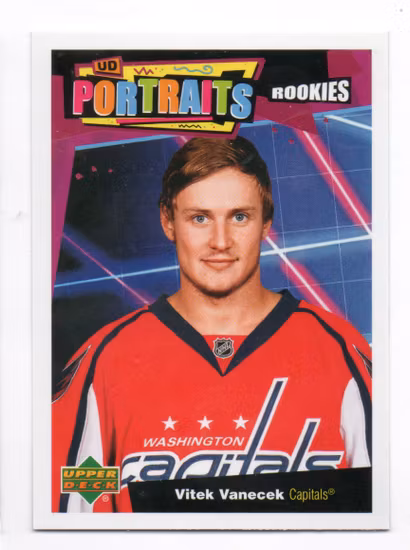 2020-21 Upper Deck UD Portraits #P58 Vitek Vanecek (12-314x9-CAPITALS)